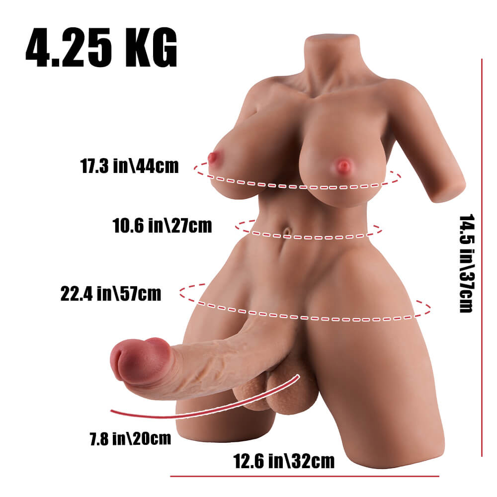 Intersex tranny doll torso masturbator big penis
