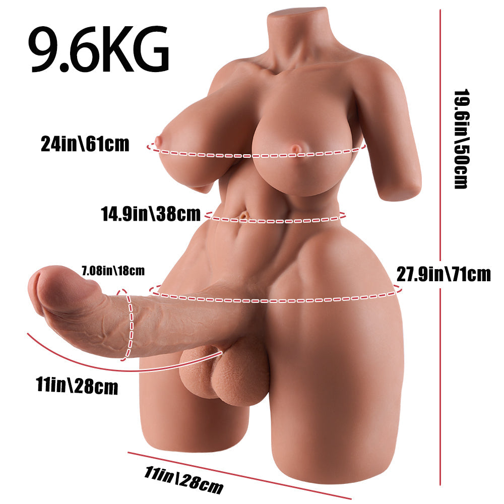 Intersex tranny doll torso masturbator big penis